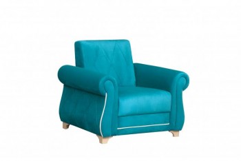Кресло для отдыха "Порто" (велюр киви бирюза / микровельвет крем) в Дорогино - dorogino.mebel54.com | фото