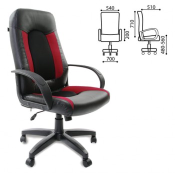 Кресло офисное BRABIX Strike EX-525 (черно-красный) в Дорогино - dorogino.mebel54.com | фото