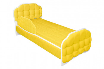Кровать 170 Атлет 74 Жёлтый (мягкий бортик) в Дорогино - dorogino.mebel54.com | фото