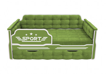 Кровать 180 серии Спорт 1 ящик 76 Зелёный (мягкие боковые накладки) в Дорогино - dorogino.mebel54.com | фото