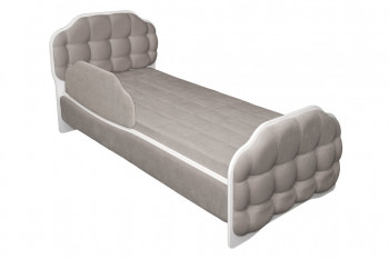 Кровать 190 Атлет Lux 96 Серый (мягкий бортик) в Дорогино - dorogino.mebel54.com | фото