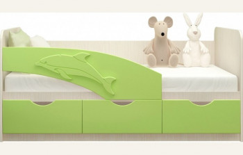 Кровать детская 1,8м Дельфин (Салатовый металлик) в Дорогино - dorogino.mebel54.com | фото