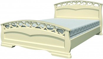 Кровать Грация-1 из массива сосны 1600*2000 Слоновая кость в Дорогино - dorogino.mebel54.com | фото