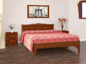 Кровать Карина-7 из массива сосны 1200*2000 Орех в Дорогино - dorogino.mebel54.com | фото