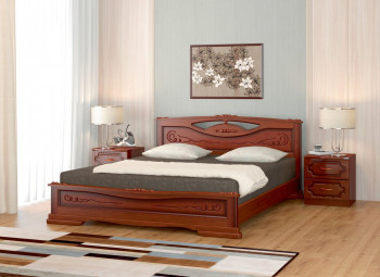 Кровать Карина-7 из массива сосны 1400*2000 Орех в Дорогино - dorogino.mebel54.com | фото