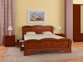 Кровать Карина-8 с ящиками из массива сосны 1400*2000 Орех в Дорогино - dorogino.mebel54.com | фото