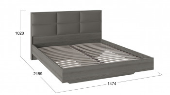 Кровать «Либерти» с мягким изголовьем и подъемным механизмом Хадсон/Ткань Грей/1400 в Дорогино - dorogino.mebel54.com | фото