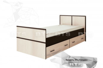 Кровать Сакура с настилом и ящиками 0,9 (Венге/Лоредо) в Дорогино - dorogino.mebel54.com | фото