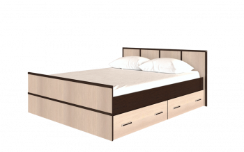 Кровать Сакура с настилом и ящиками 1,4 (Венге/Лоредо) в Дорогино - dorogino.mebel54.com | фото