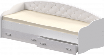 Кровать Софа-7 с мягкой спинкой (800х1900) Белый в Дорогино - dorogino.mebel54.com | фото