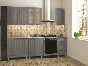 Кухонный гарнитур 1,8м Луксор высокие модули (Клен серый/корпус белый) в Дорогино - dorogino.mebel54.com | фото