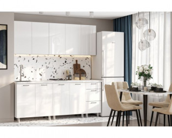 Кухонный гарнитур Модерн New 2 м (Белый глянец Бруно) в Дорогино - dorogino.mebel54.com | фото