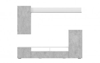 Мебель для гостиной МГС 4 (Белый/Цемент светлый) в Дорогино - dorogino.mebel54.com | фото