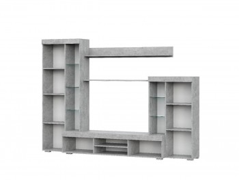Мебель для гостиной МГС 5 Цемент светлый / Белый в Дорогино - dorogino.mebel54.com | фото