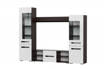 Мебель для гостиной МГС 6 (Исполнение 1/Венге/Белый глянец) в Дорогино - dorogino.mebel54.com | фото