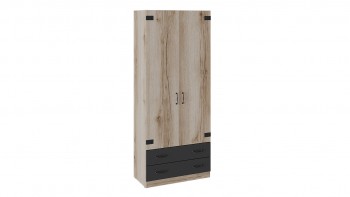 Шкаф для одежды комбинированный «Окланд» (Фон Черный/Дуб Делано) в Дорогино - dorogino.mebel54.com | фото