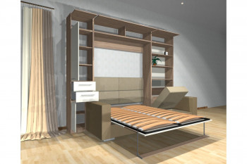 Шкаф-кровать с диваном Каролина в Дорогино - dorogino.mebel54.com | фото