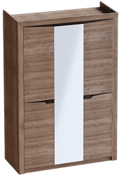Шкаф трехдверный Соренто Дуб стирлинг/Кофе структурный матовый в Дорогино - dorogino.mebel54.com | фото