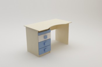 Стол (столешница с выемкой) Скай (Синий/Белый/корпус Клен) в Дорогино - dorogino.mebel54.com | фото